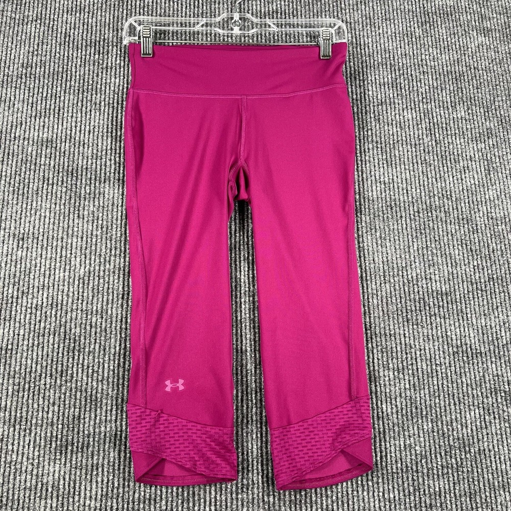Under Armour Leggings Womens Small Pink Heat Gear Athletic Gym Running